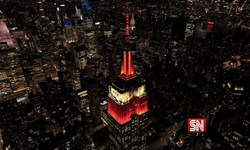 Empire State binası depremzedeler için kırmızı beyaz renklerle ışıklandırıldı