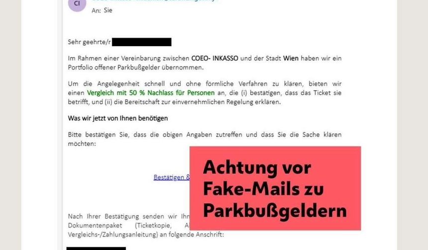 Viyana Belediyesi’nden Sahte Park Cezası E-postalarına Karşı Uyarı