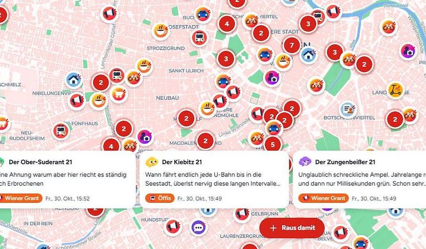 Viyana’da Şikâyetler Haritaya Taşındı: Vatandaşlar Artık Sorunları Anonim Olarak Bildirebiliyor